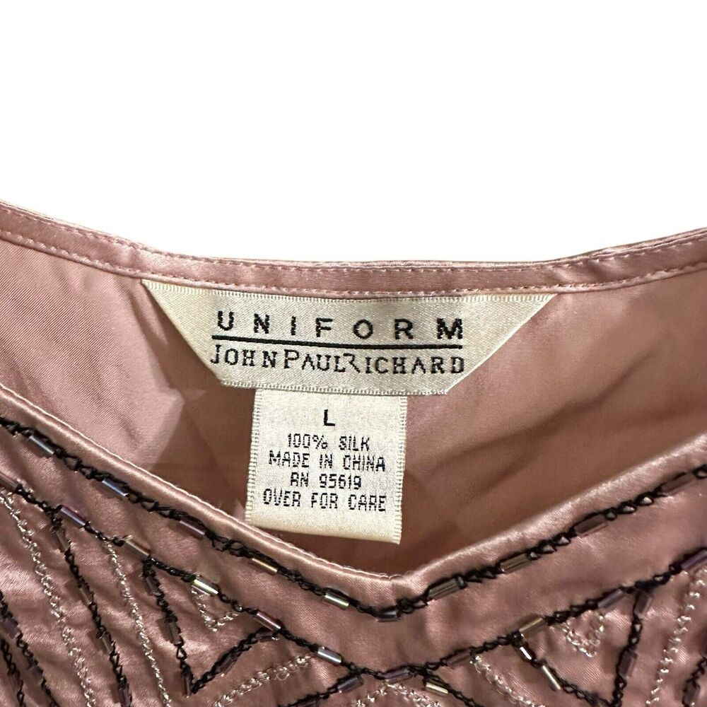 Uniform John Paul Richard Pink Silk Beaded Cami Top Y2K Office Siren Festival - Picture 2 of 6